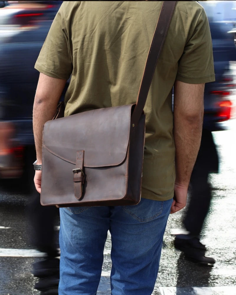 Graduation gift – full-grain leather laptop messenger bag