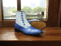 Men's handmade button boots with cap toe design