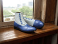 leather suede boots with button closure for men