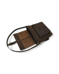 Model wearing elegant crossbody bag with adjustable strap