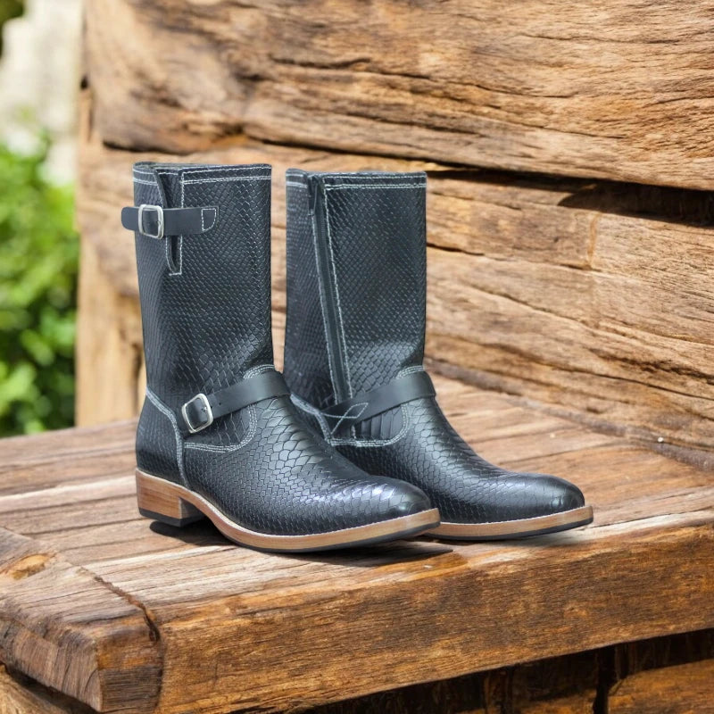 Close-up of durable leather sole with detailed stitching.