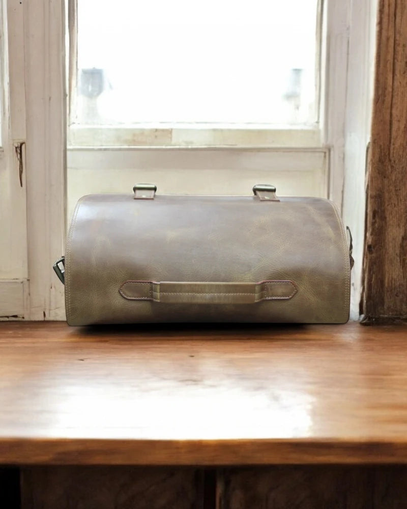Durable handmade leather satchel for office