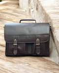 Handmade leather laptop briefcase for men