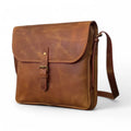 Side view of the bag with an adjustable leather strap – Demonstrating the flexibility and portability of the design.