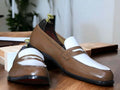 Expertly handcrafted with genuine leather, our Slip on Loafer Shoes for Men provide both style and comfort. Perfect for any occasion, the black and white design adds a touch of sophistication. Elevate your shoe game with our Handmade Leather Shoes.