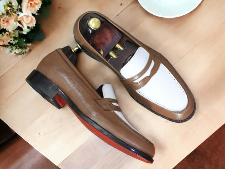 Expertly handcrafted with genuine leather, our Slip on Loafer Shoes for Men provide both style and comfort. Perfect for any occasion, the black and white design adds a touch of sophistication. Elevate your shoe game with our Handmade Leather Shoes.