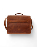 Weatherproof leather messenger bag with secure clasps