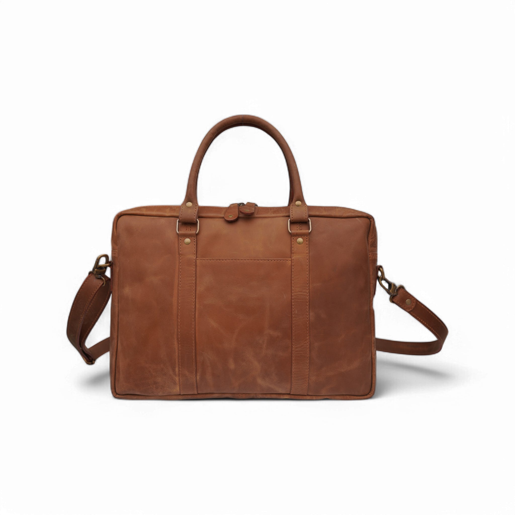 Slim leather messenger bag for professionals