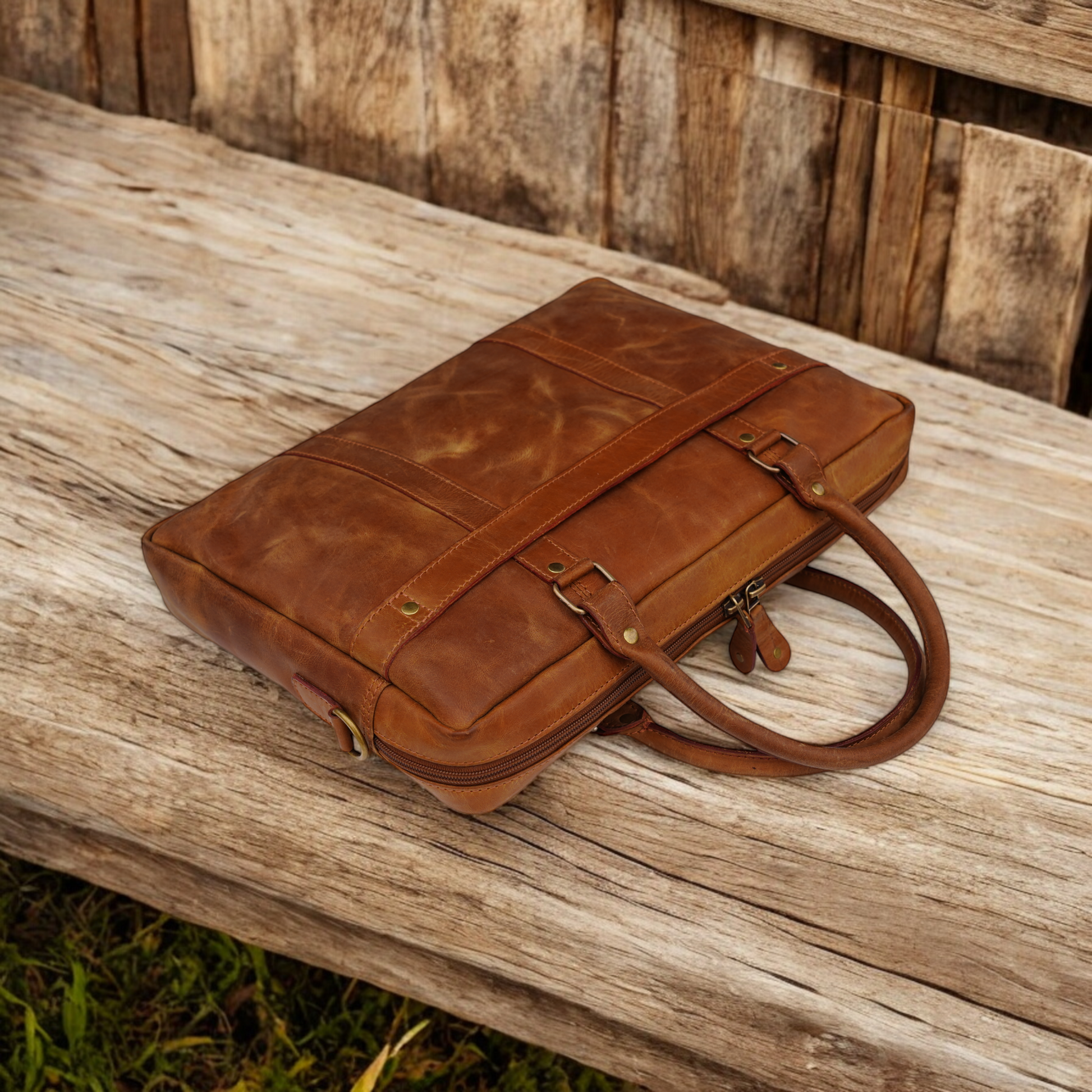Luxury slim leather briefcase for executives