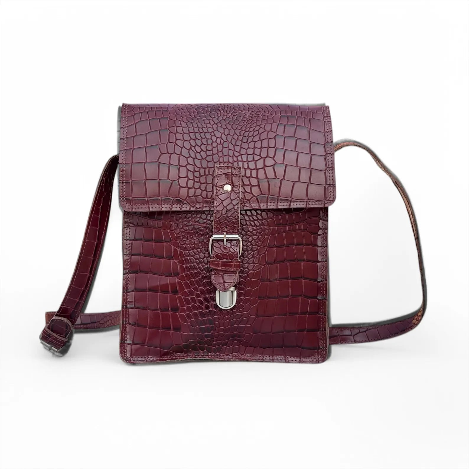 Men Bespoke Men's Dark Brown Alligator Designer Shoulder Bag The Perfect Leather Backpack fits your mini vacation Hiking's, school, work, travelling you name it. This beautiful leather knapsack takes no time to become a part of your lifestyle and