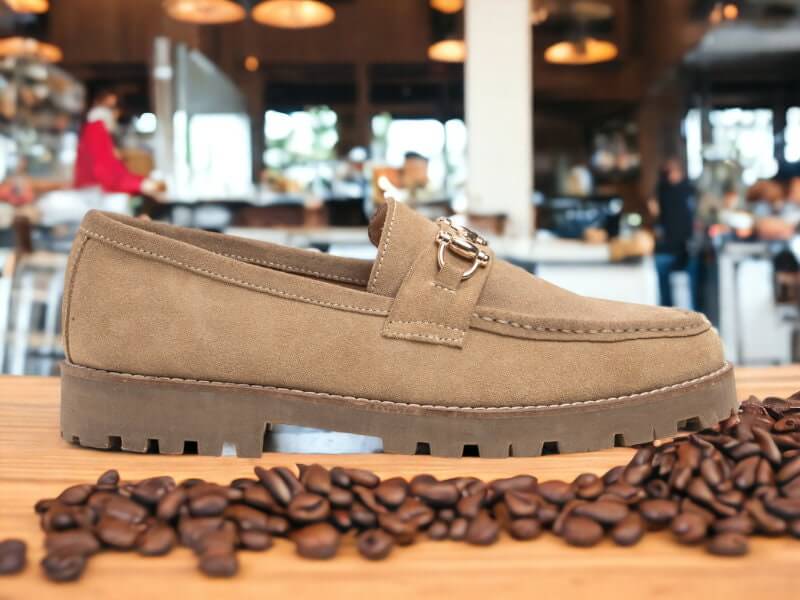 Brown Suede Loafers for Men | Chunky Sole | Handcrafted | Men's Chunky Sole Brown Suede Loafers 