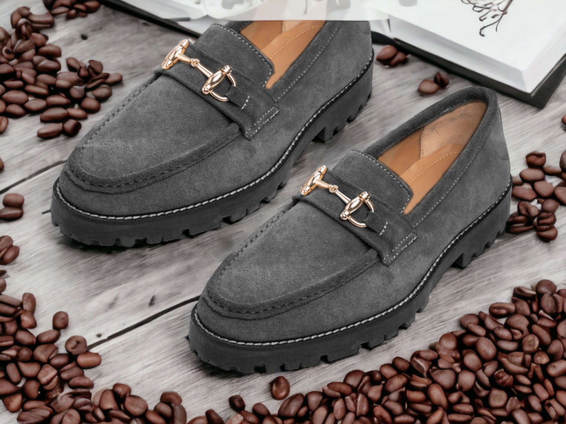 Brown Suede Loafers for Men | Chunky Sole | Handcrafted | Men's Chunky Sole Brown Suede Loafers 